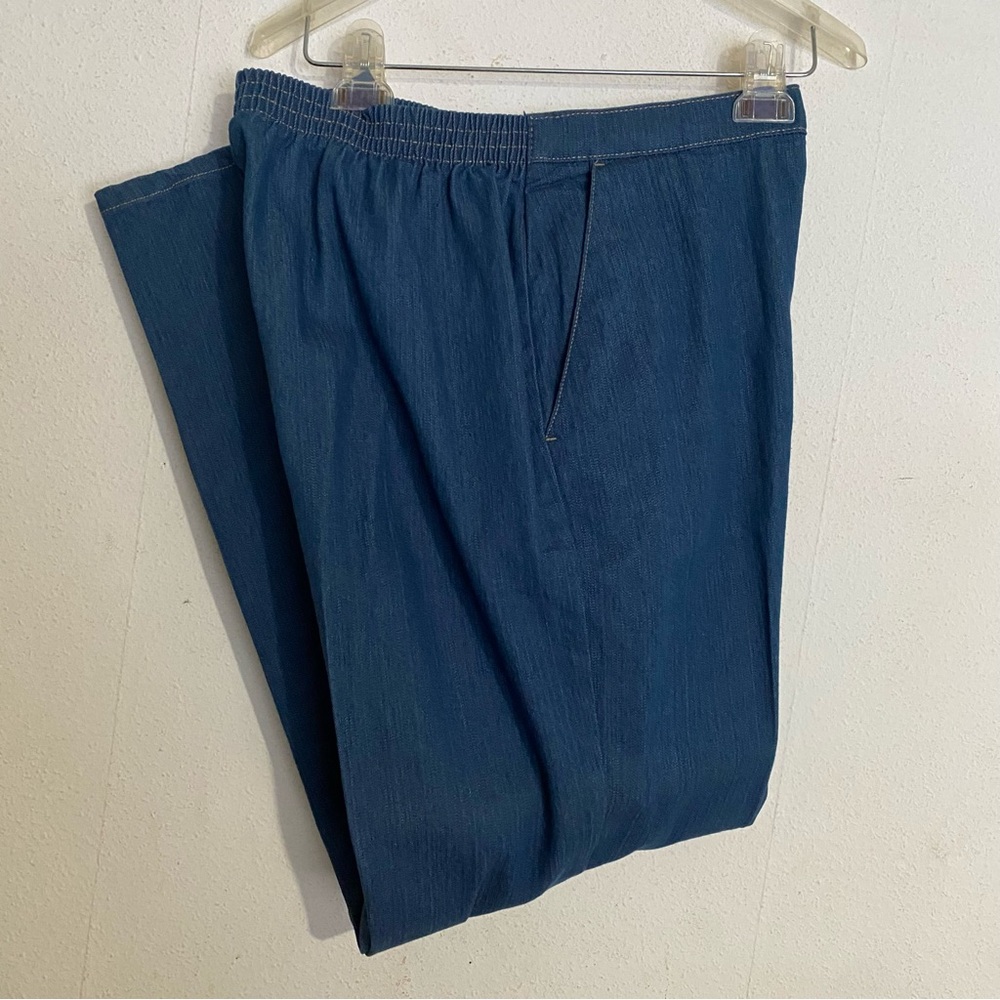 Vintage Laura Scott Vintage Straight Leg Pleated Denim Trousers: Size 10 - Picture 2 of 9
